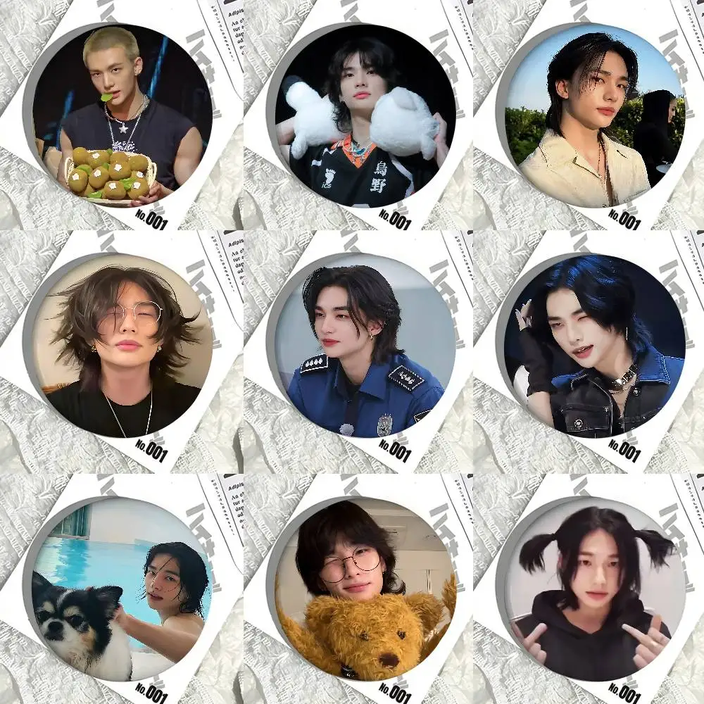 الكورية المعبود H-Hwang-H-Hyunjin-s شارات لطيف زر PinsBrooch الإبداعية مضحك يقتبس شارة الملابس على ظهره مجوهرات هدية للطفل #1