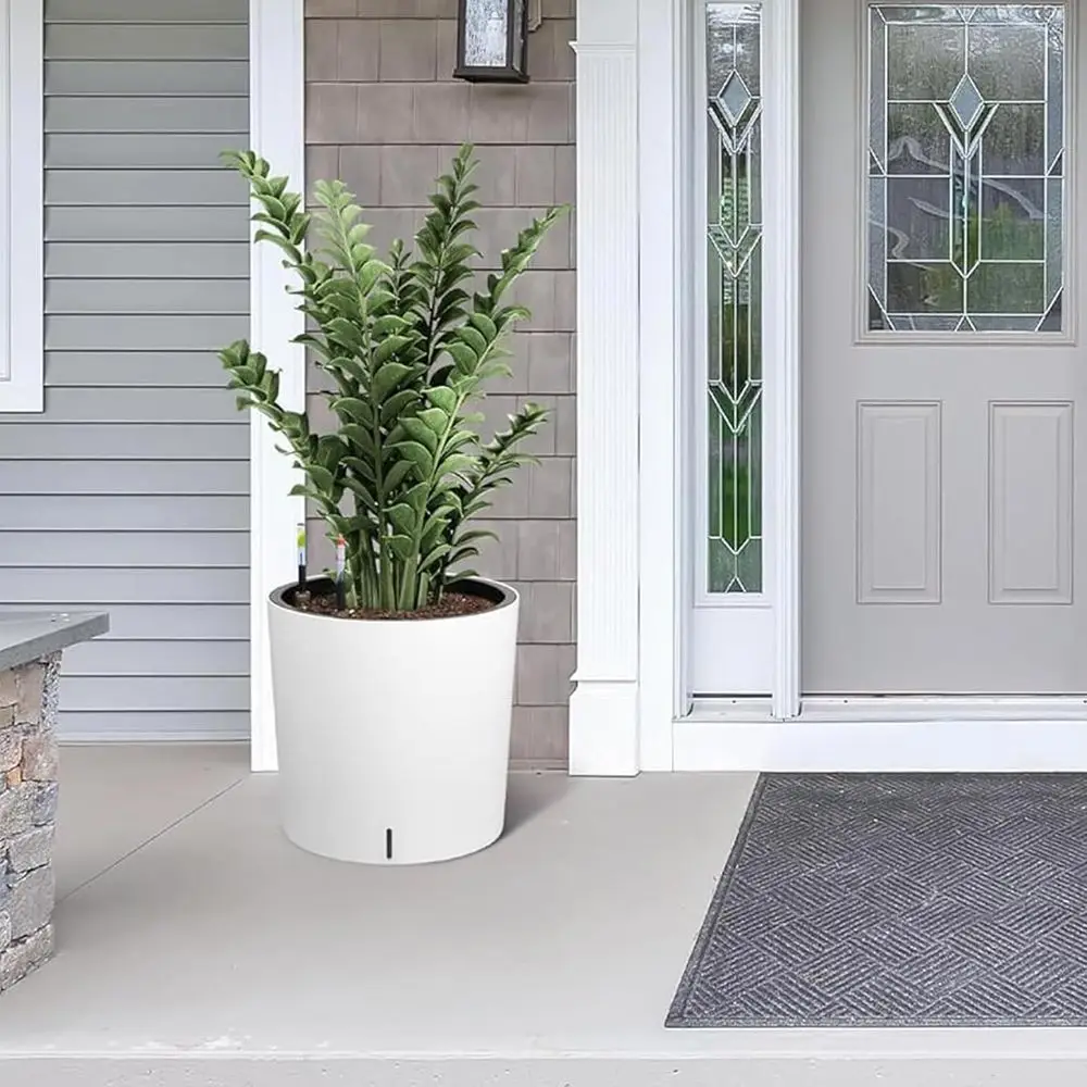 

19.5 Tall x 19.9 Wide Plant Pots Set of 2, with Drainage Holes, Water Level Indicator, and Wheels for Gardening