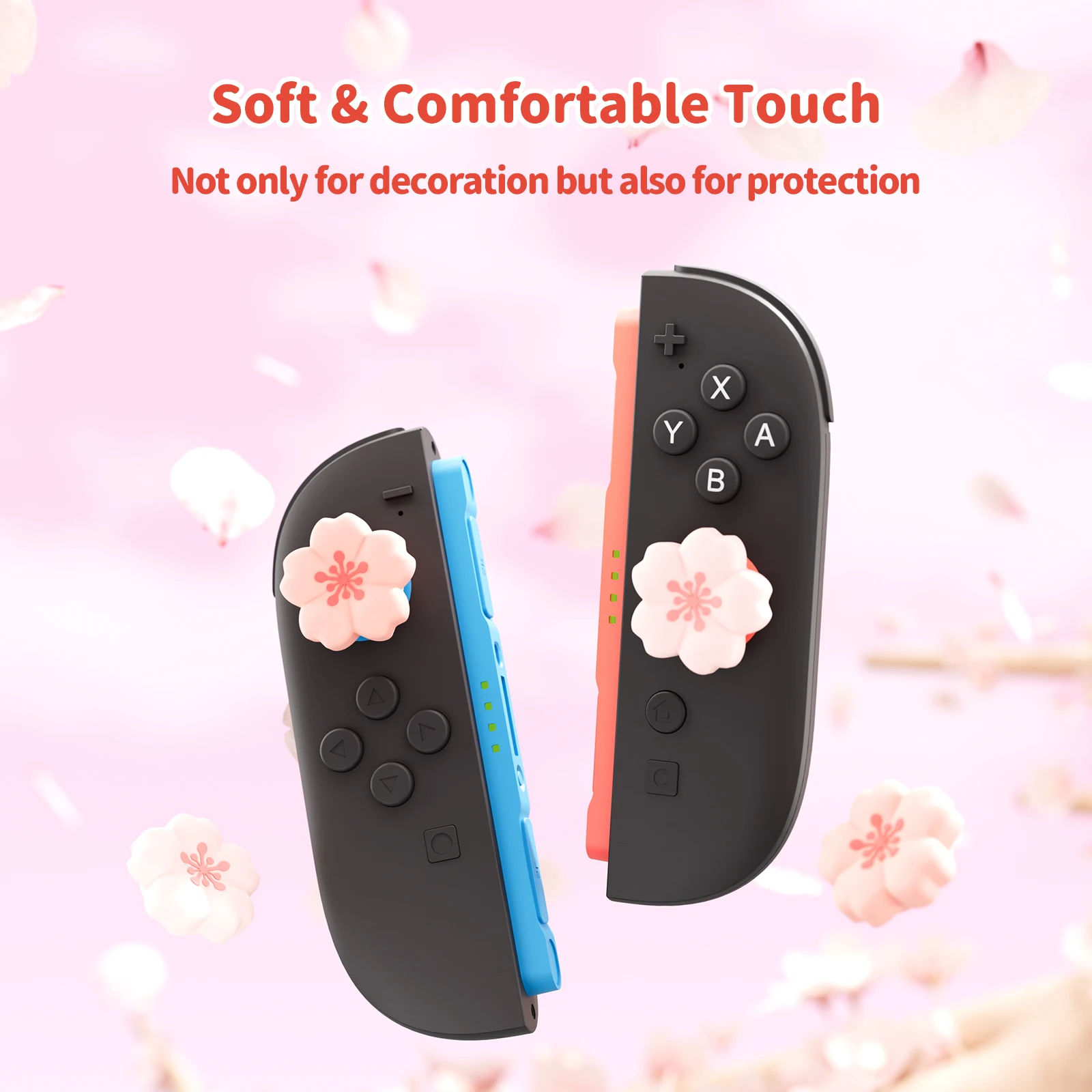 Geekshare 4 قطع من أغطية قبضة الإبهام المتوافقة مع أغطية عصا التحكم NS2 المصنوعة من السيليكون المضاد للانزلاق