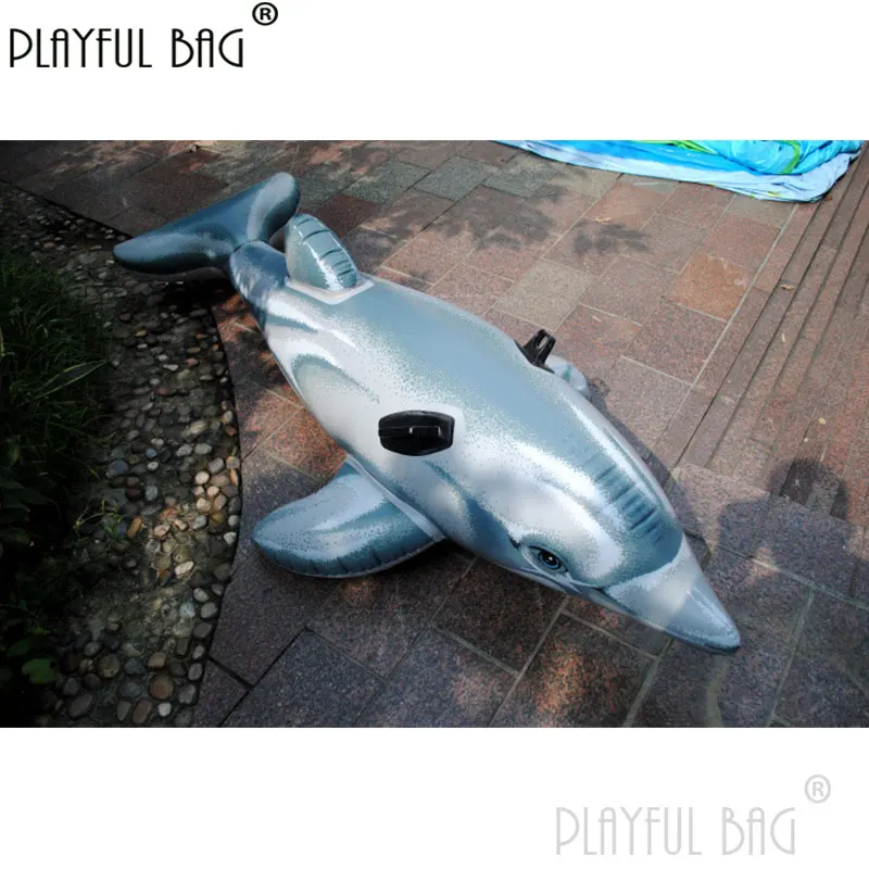 Playful bag Small inflatable dolphin for child Summer swimming toys Children Floating row Swimming rings 175x66cm E88