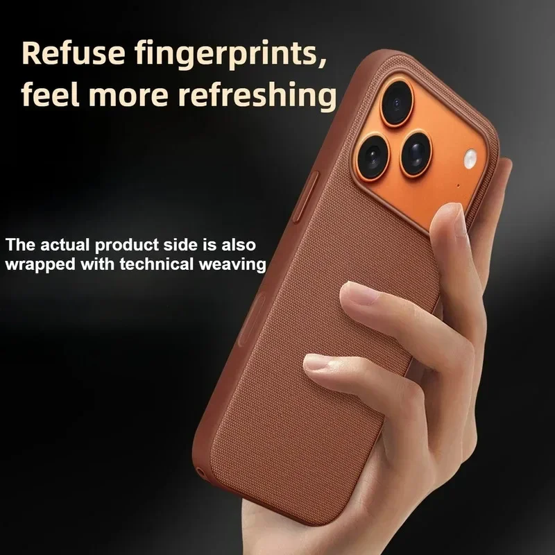 حافظة TechWoven لهاتف iPhone 17 Pro Max حافظة منسوجة مغناطيسية لهاتف Apple 17 Pro غطاء حماية فاخر.