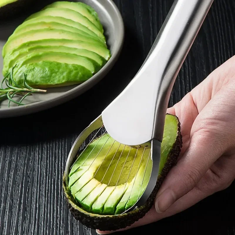 Avocado Fruit Corer Vegetable Slicer Home Gadgets Multipurpose Kitchen Household Use Stainless Steel Sliced avocado Meat Scoop