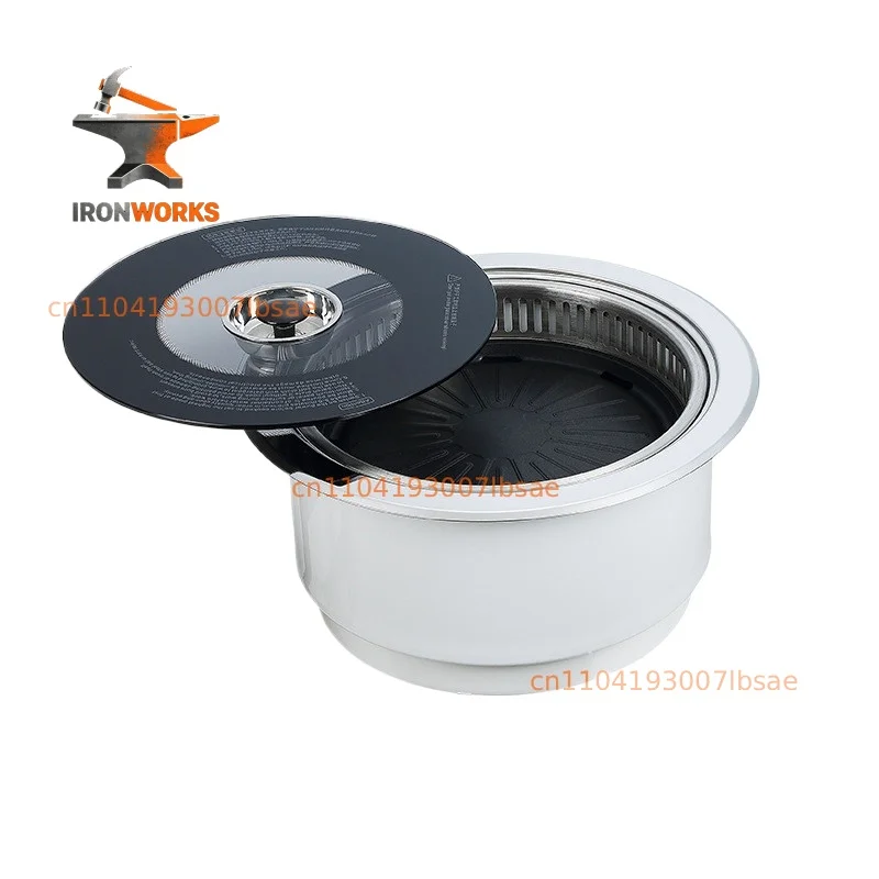 Commercial Korean electric grill light wave oven, lower exhaust embedded, electric grill grill, Korean electric grill