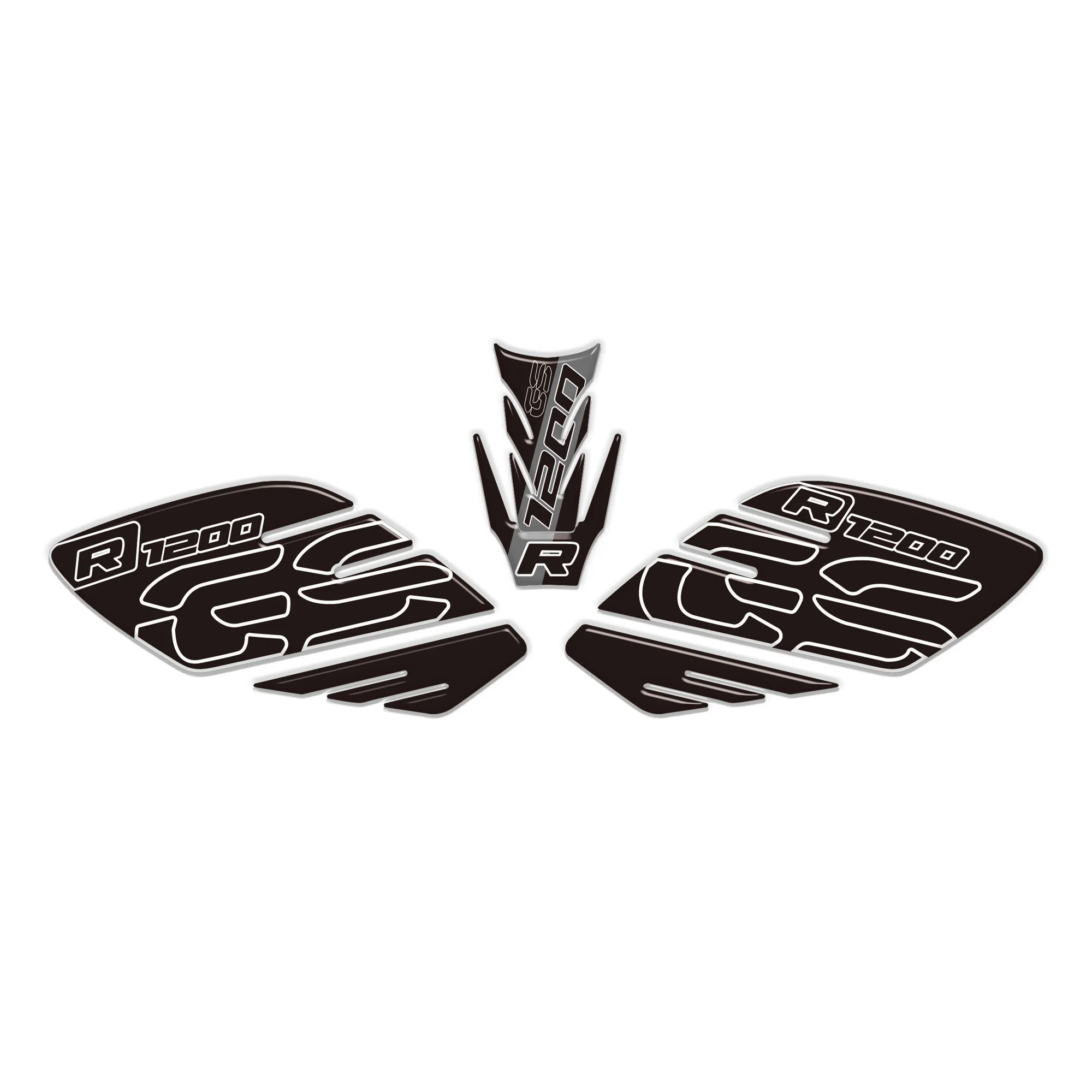 Kit of 3D Resin Stickers Motorcycle Side protections Compatible with BMW GS R1200 from 2017