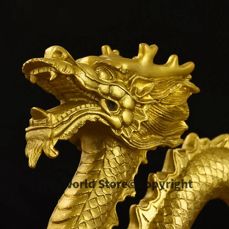 COPPER Wealth Golden Dragon 2025 HOME SHOP Business career prosperous FENG SHUI talisman Bring wealth money Gift DECOR ornament