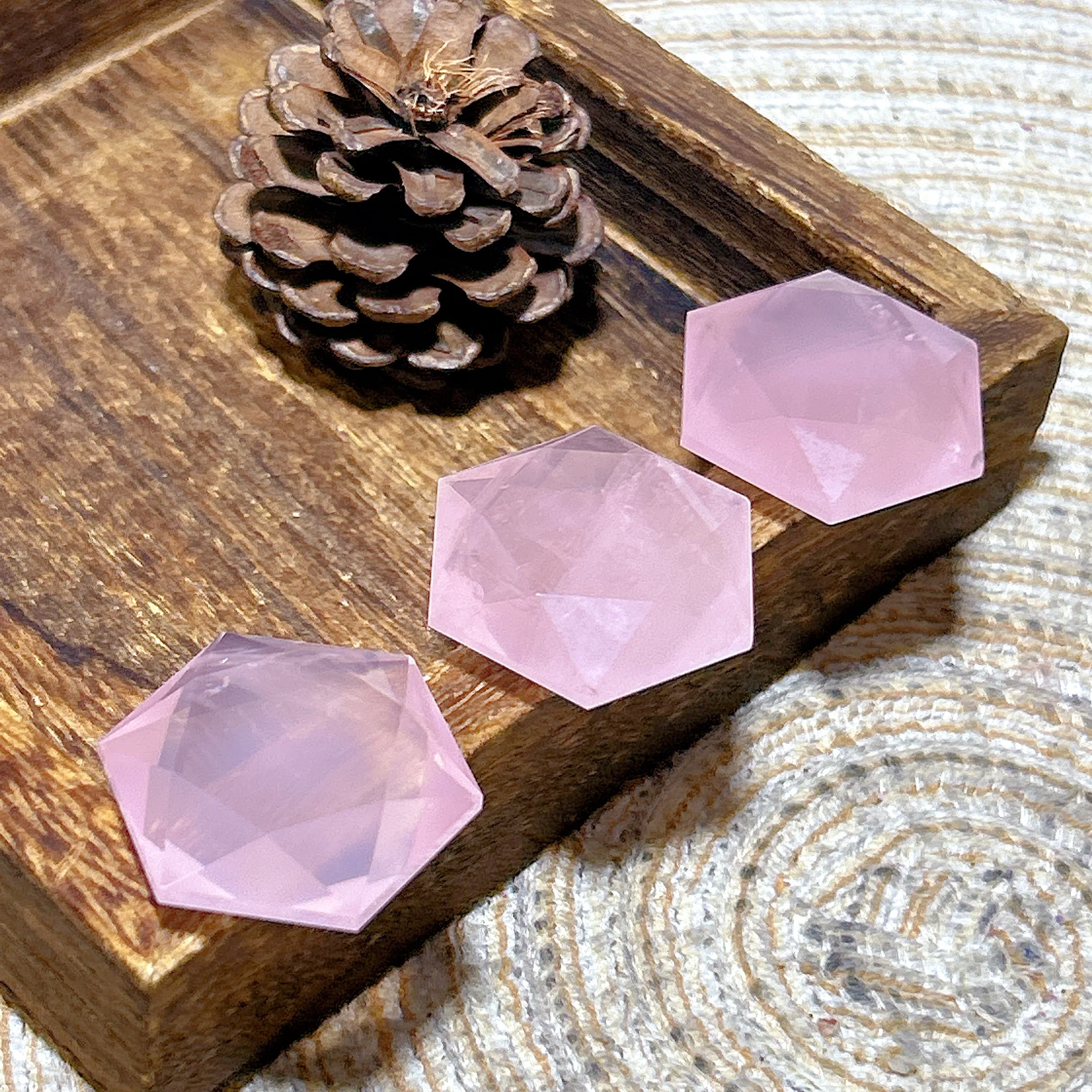 Natural Crystal Starlight Rose Quartz Hexagram Freeform Healing High Quality Gemstones Reiki Energy Mineral Home Decoration Gift