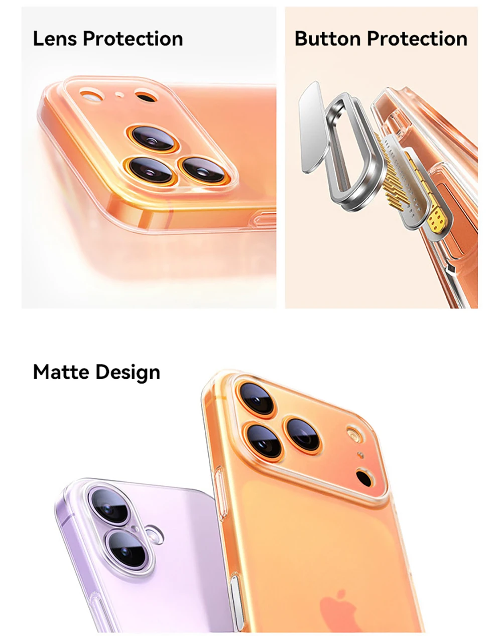 Joyroom für iPhone 18 Pro Max Hülle, Mattierte Hülle, Stoßfeste Matte Schutzhülle für iPhone 17 Pro Max, Magnetische Hülle für kabelloses Laden – Detail 4