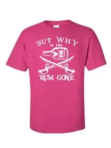 But Why Is The Rum Gone Parks T-Shirt (Adult Large, Dark Heather Grey)