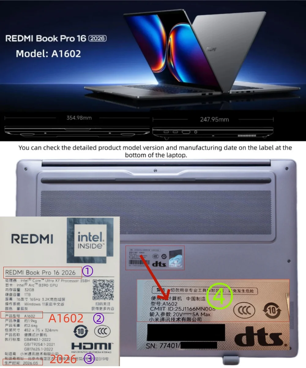 Matte Clear Hard Cover for Xiaomi Redmi Book Pro 16 2026 A1602 16 Inch Laptop Case Shockproof  Anti-Scratch Protective Shell