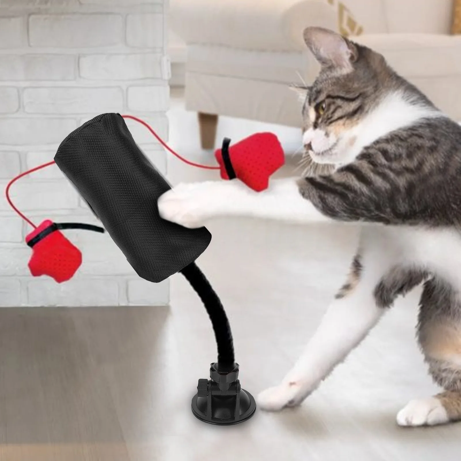 Cat Punching Bag Toy Spring Style Swing Multifunctional Cat Boxing Funny Exercise Teaser Toy for Home