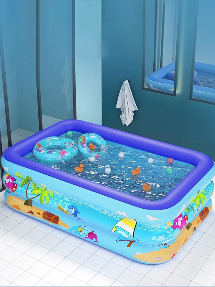 Piscina inflable de PVC para baño de bebé, bañera con patrón de dibujos animados, piscina de juegos acuáticos para verano, exterior y interior