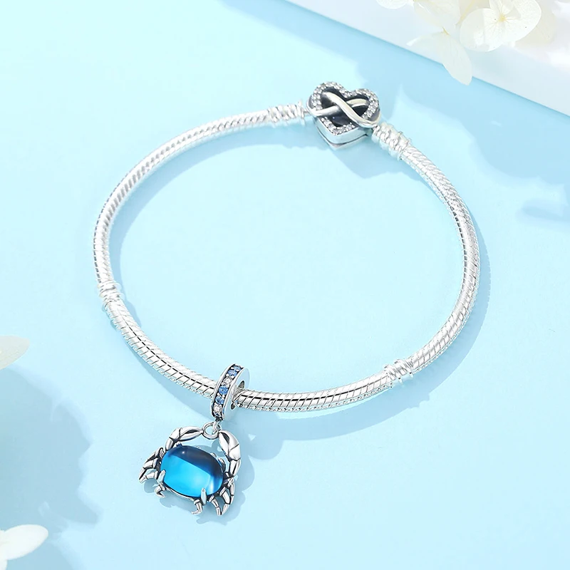 Original 925 Sterling Silver Bracelets Bangles Crystal Ball Love Heart Clasp Beads Charms Moments Bracelet For Women DIY Jewelry