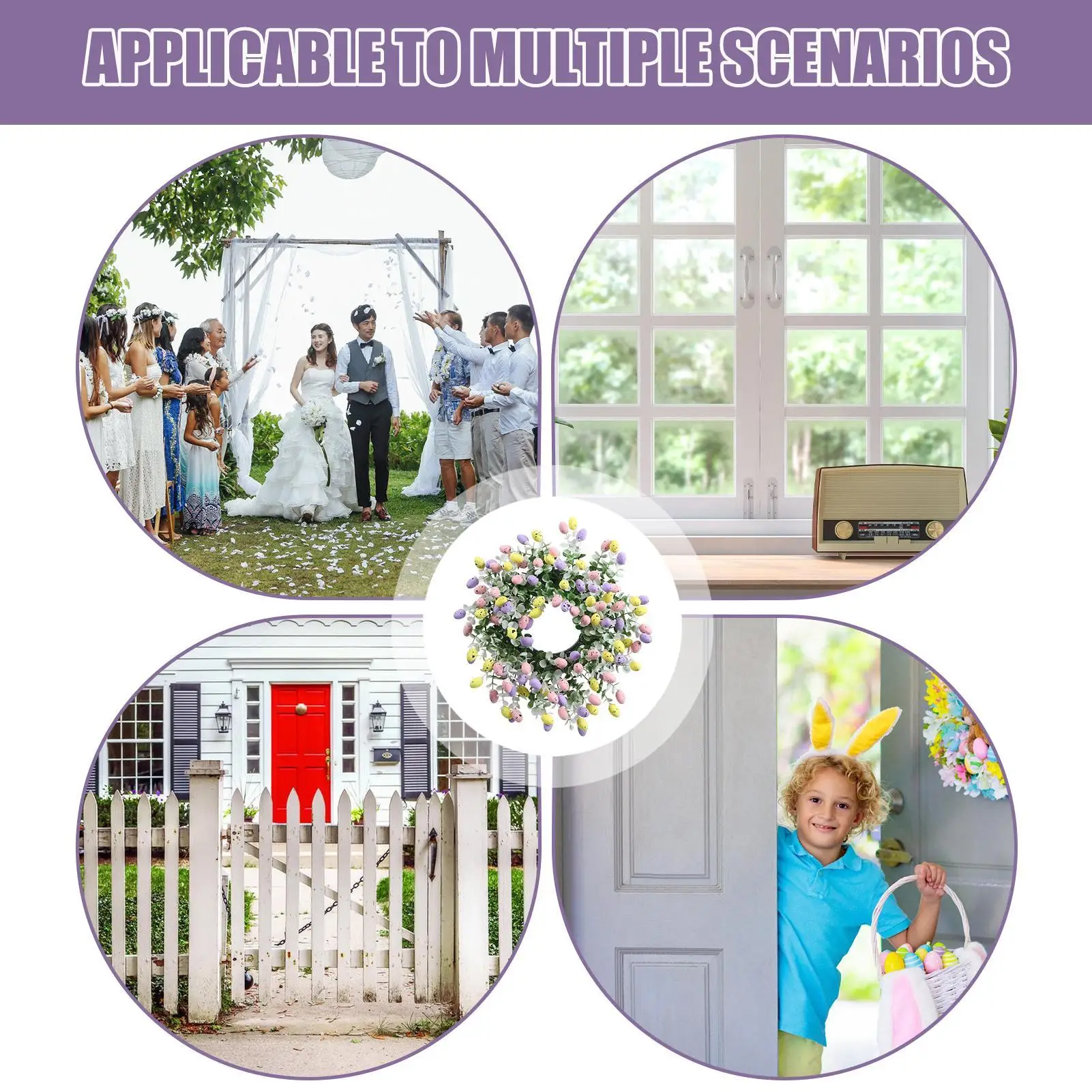 

Пасхальный венок 15 дюймов, искусственные яйца, праздничный декор для дома, пасхальные венки для входной двери, для использования внутри и снаружи помещений, для гостиной