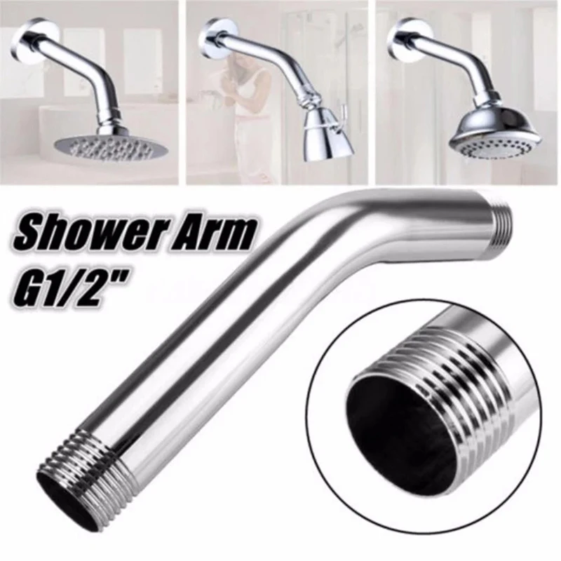 Stainless Steel Shower Head Extension Arm Wall Mounted Tube Rainfall Shower Tube Extend Pipe for Bathroom Hardwares Accessories