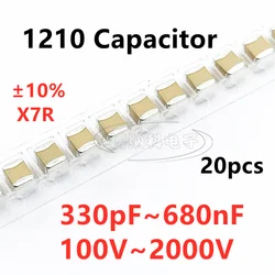 1210 SMD 캐패시터, 330, 470, 680PF 1/1, 20 개 5/1.8/2.2/3.3/3.9/4.7/6.8, 10, 12, 15, 18, 22, 27, 33, 39, 47, 56, 68, 100, 150, 220, 330, 470, 680NF