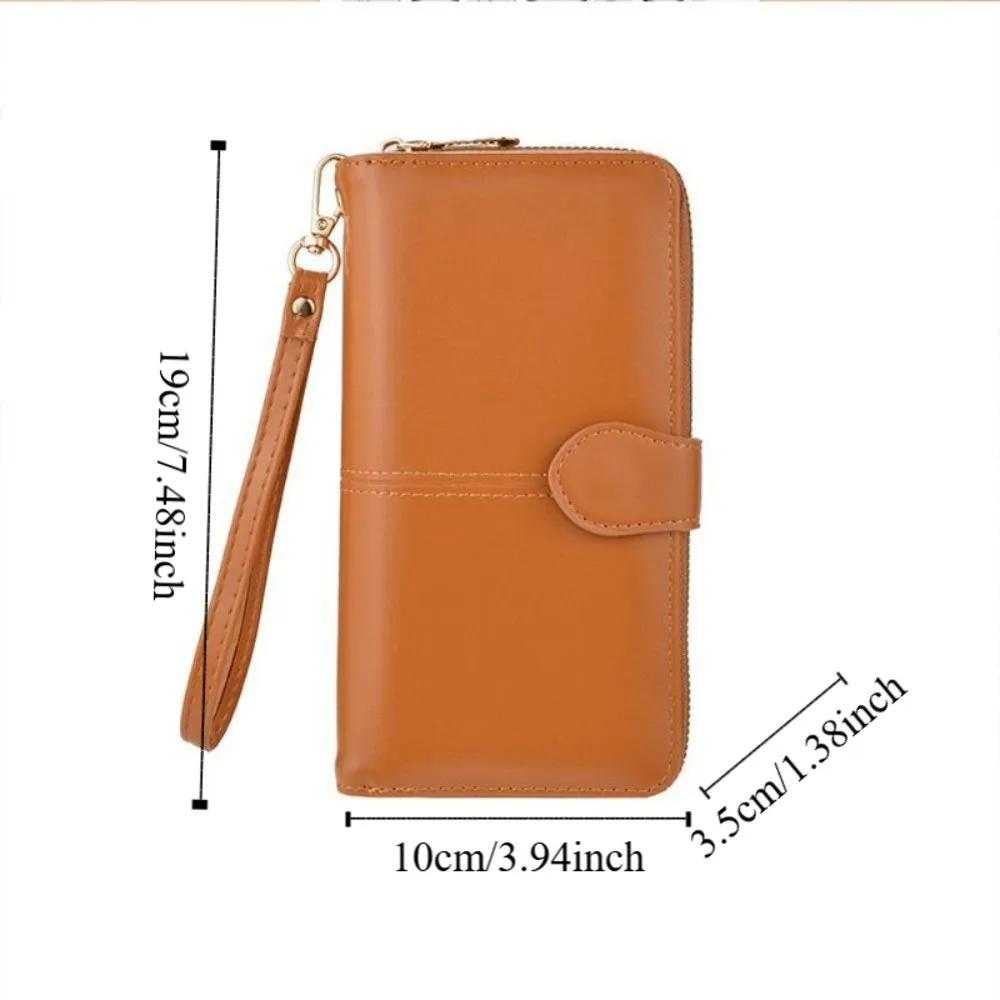 Borsa retrò Portafoglio lungo in pelle PU con cerniera Portafoglio multifunzionale a due pieghe Porta carte da donna pieghevole di grande capacità