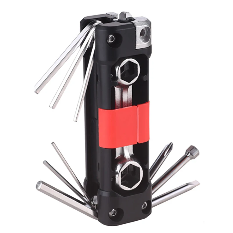 Bike Repair Kit, Bike Tire Repair Tool Kit Contains Hex Key 6mm,5mm,4mm,3mm,2.5mm,2mm, Screwdrivers, Tire Pry, Chain Breaker