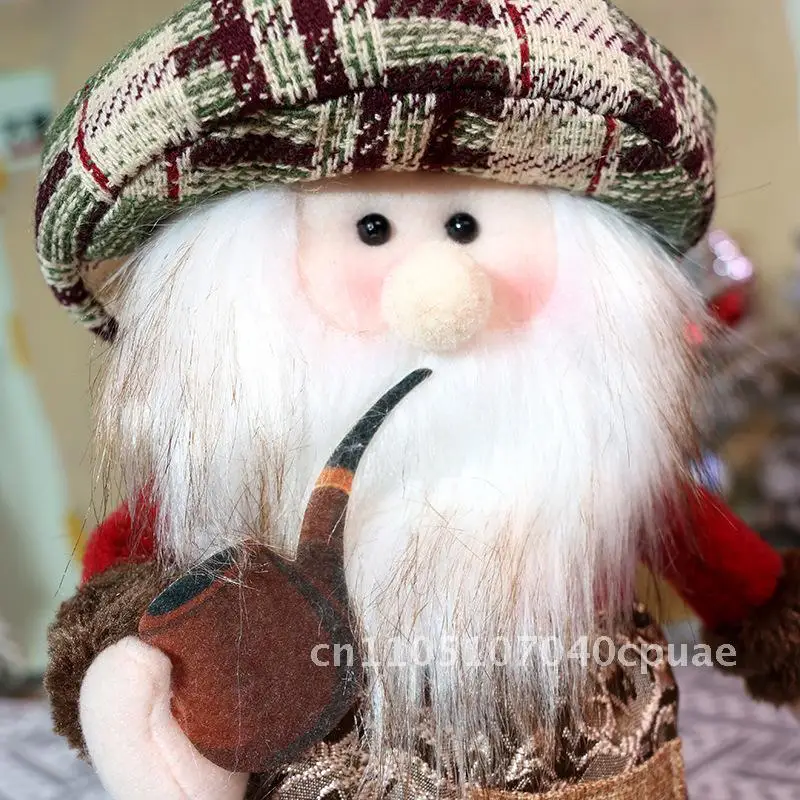 Novas decorações de boneca de natal xadrez velho boneco de neve elk stand boneca boneca do feriado