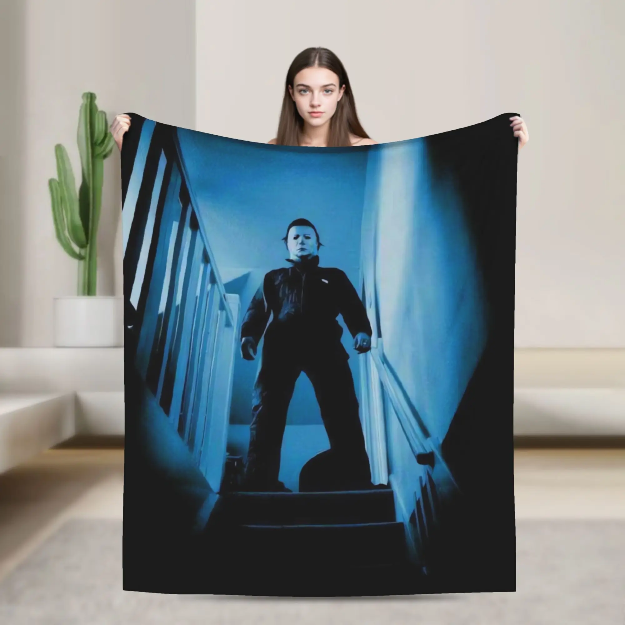 

Теплое мягкое одеяло для путешествий, офиса, Майкла Майерса, одеяло на Хэллоуин, фланелевое покрывало для домашнего декора, чехол для дивана-кровати с принтом