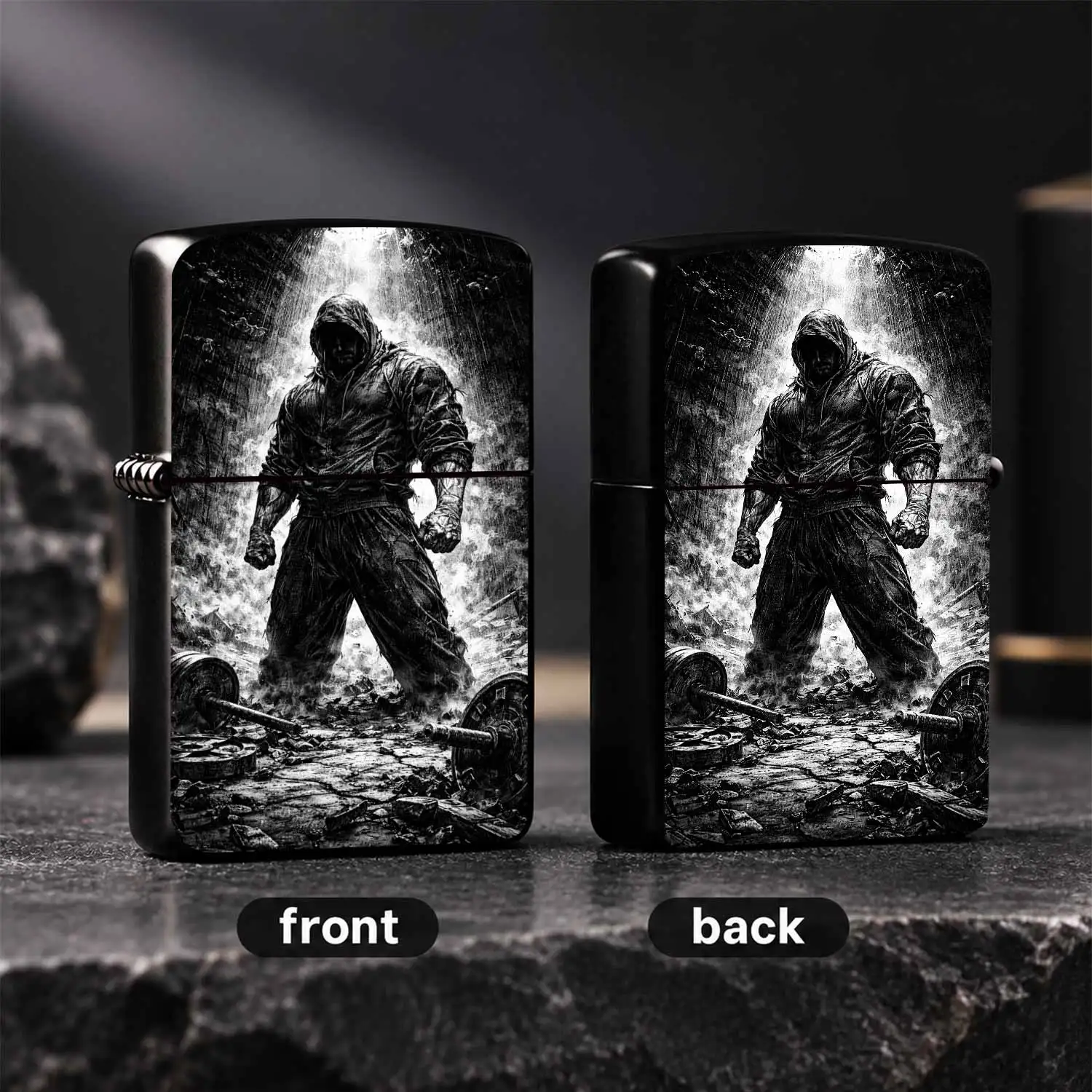 Dark Aesthetic Muscular Strong Man Print Portable Igniter, Cool Vibe Daily Use Accessory for Outdoor Commute Dating Gathering, Unique Gift for Fitness Enthusiasts, Trendy Decorative Practical Sma A Humorous And Interesting Lighter