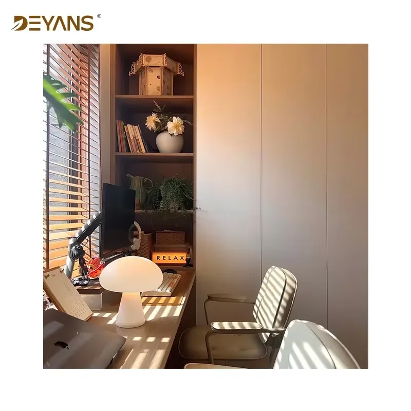 Faux Wood Blinds | Walnut Tone Adjustable Window Blinds for Home Office | Light Filtering & Privacy Control | Customizable 3