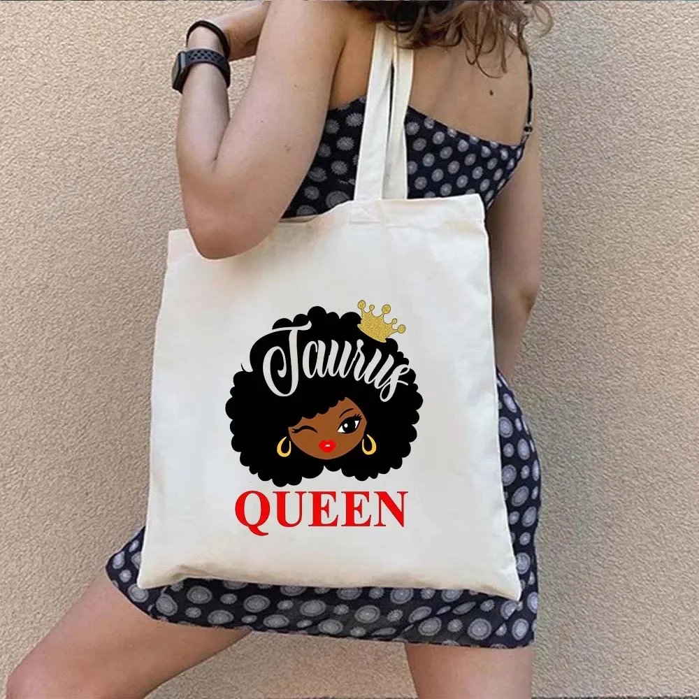 Melanin Shopper Tote Bag African American Woman Shoulder Bag Afro Black Girl Magic Satchel Handbag For Shopping Work Grocery Gym