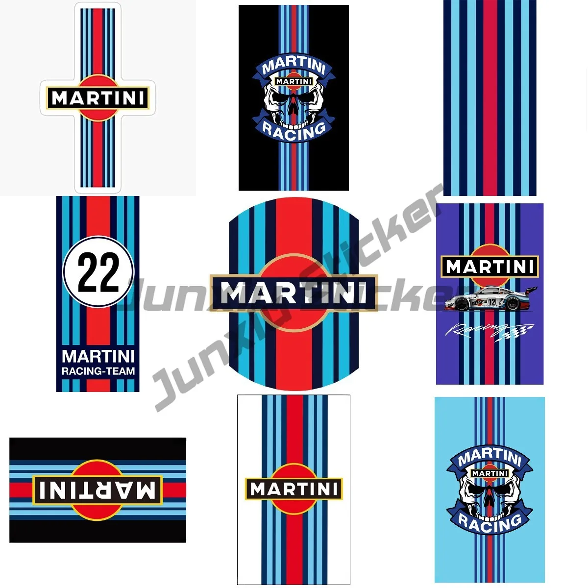 

MARTINI Racing Signs Car Sticker for Travel Stickers for Laptop Luggage Suitcase Motor Car Bike Kids Toy Decals