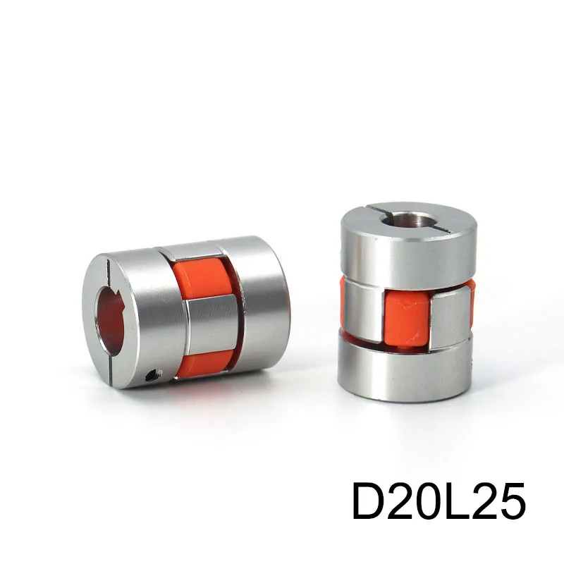 Acoplador de eixo de mandíbula D20L25 Spider Motor flexível Conector codificador de acoplamento flexível de alumínio 4/5/6/6,35/7/8/9/10 mm