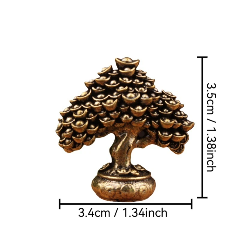 1/2 pieces of collectible figurines brass gold ingot money tree ornaments creative personalized brass small ornaments