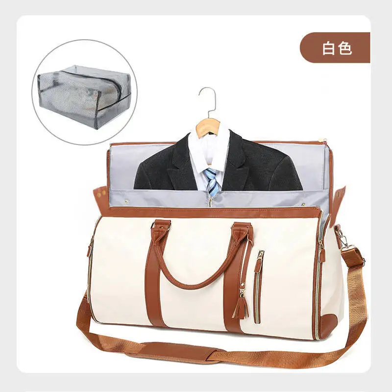 New Large Capacity Business Commuter Foldable Sports Backpack Suit Bag Large Capacity Multifunctional Leather Storage Crossbody