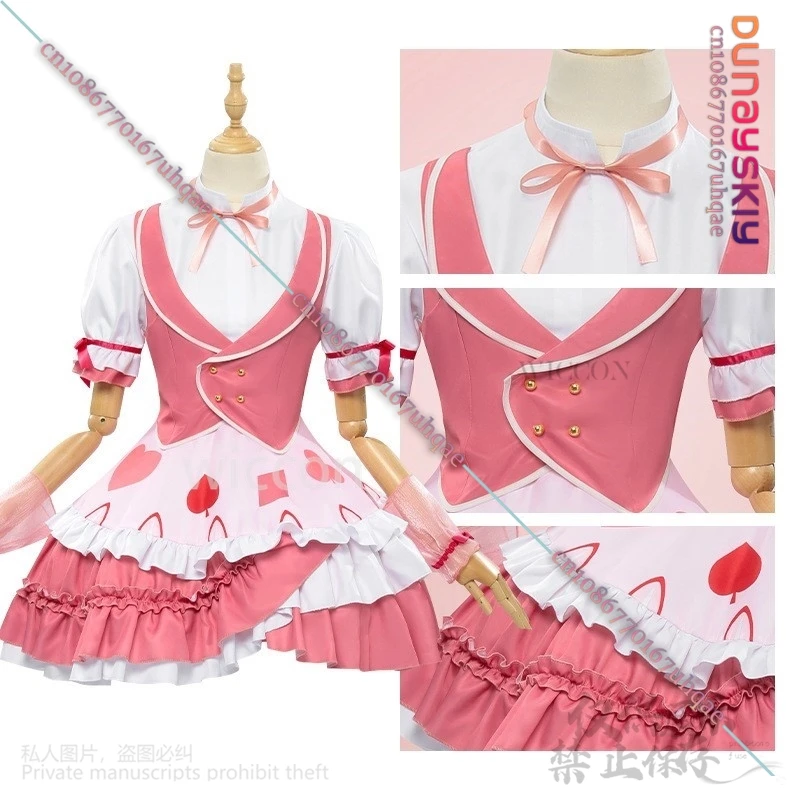 Hinamori Amu Anime Shugo Chara Cosplay Kostüm Lolita Kleid Hut Für Jirai Kei Mädchen Frau ROSA Kawaii Uniform Perücke Set Angepasst
