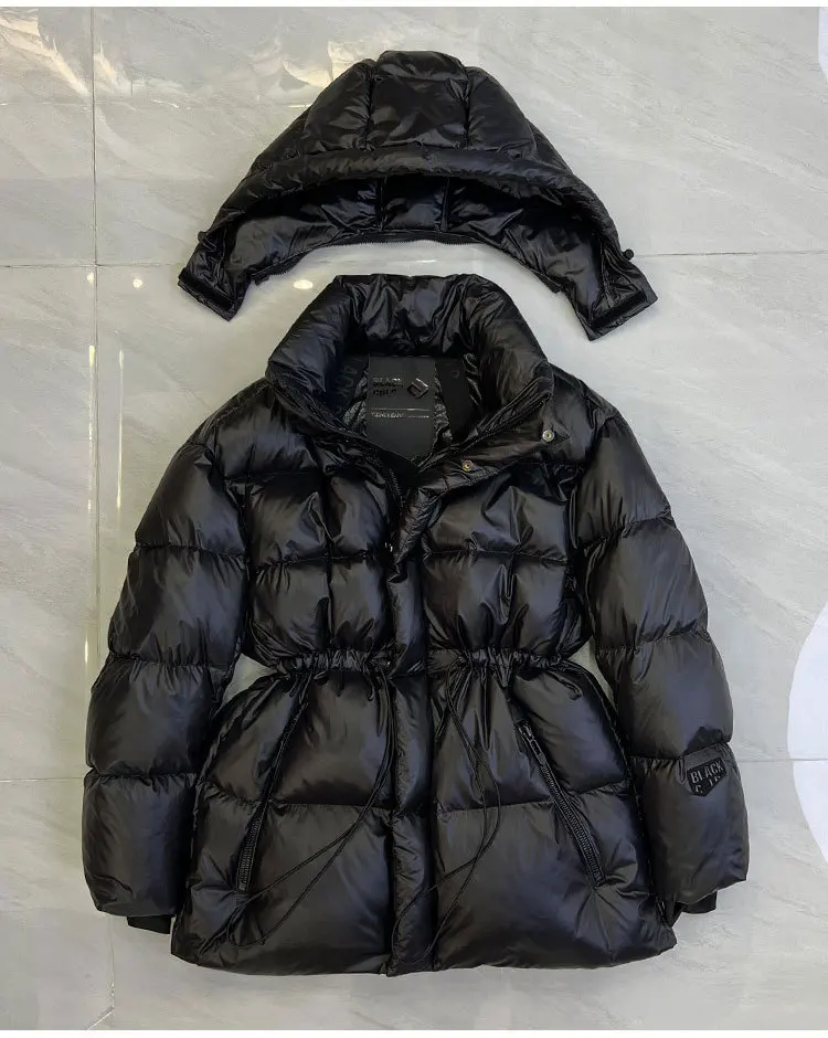 2026 Winter Couple's Black Diamond Extreme Cold Puffer Jacket white Goose Down Jacket Women Thick Puffer Jacket Waist Parka