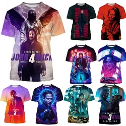 Classic Movie John Wick Keanu Reeves Print T-shirts For Men/Women 3D Casual Short sleeve O-Neck T shirt Plus Size Streetwear Tee