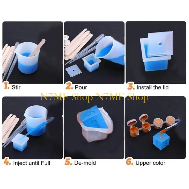 

N7MF 15 Shapes Irregular Epoxy Resin Mold Multi-spec Digital Game Silicone Mould