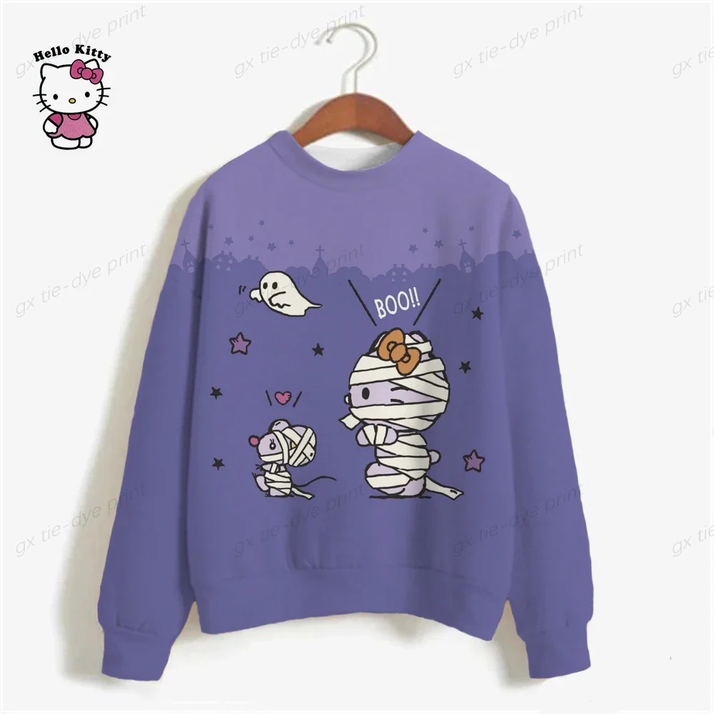 Female High Street Sweatshirt For Women Hoodies Graphic HELLO KITTY Y2k Clothes Cartoon Print Sweatshirt Women Hoodies