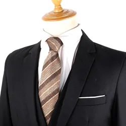 Corbata delgada lisa de Color liso para hombres, corbatas de punto marrón, corbatas delgadas