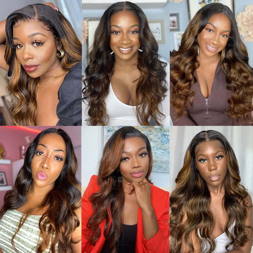Beautyforever Balayage براون الملونة حزم الشعر البشري الجسم موجة الصف 12A نهاية الشعر السميك البرازيلي لحمة شعر مموج 1 3 4 قطعة