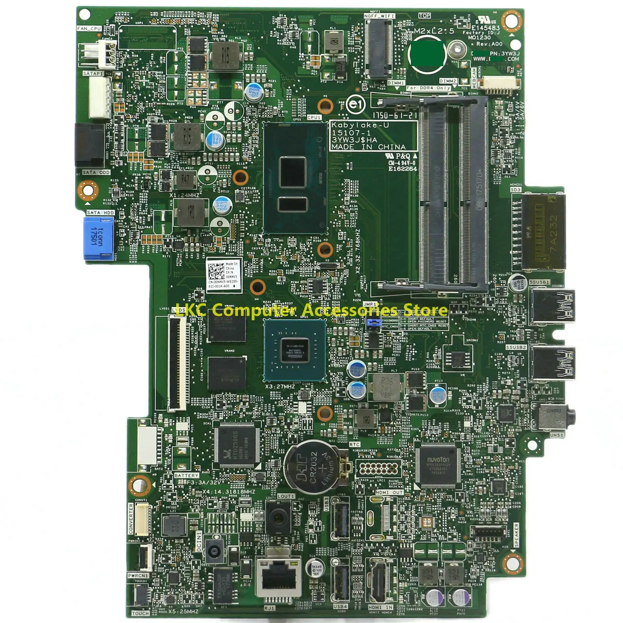 Neu für dell inspiron 15107 100% aio all-in-one-motherboard 0 nnv5 00 nnv5 CN-00NNV5 6634-1 I5-7200U mit gpu getestet