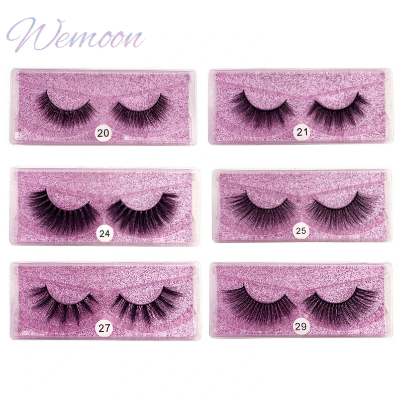 Pestañas de visón naturales 3d a granel, venta al por mayor, extensión de pestañas postizas, embalaje con caja de plástico, herramientas de maquillaje, belleza