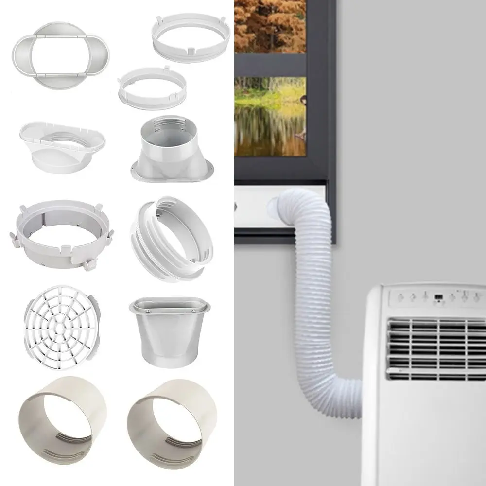 ABS Air Conditioner Exhaust Hose Connector Replacement Round/Square Shaped Exhaust Pipe Interface