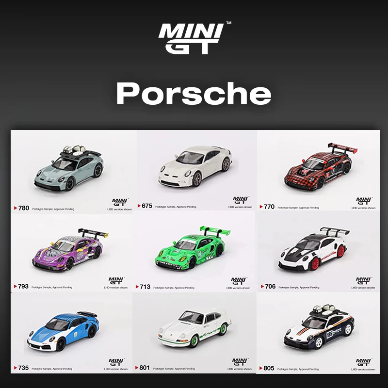 MINIGT 1:64 in Stock Porsche 911 992 GT3 RS Carrera Touring Crayon Dakar Shade Diecast Car Model Collection Toys