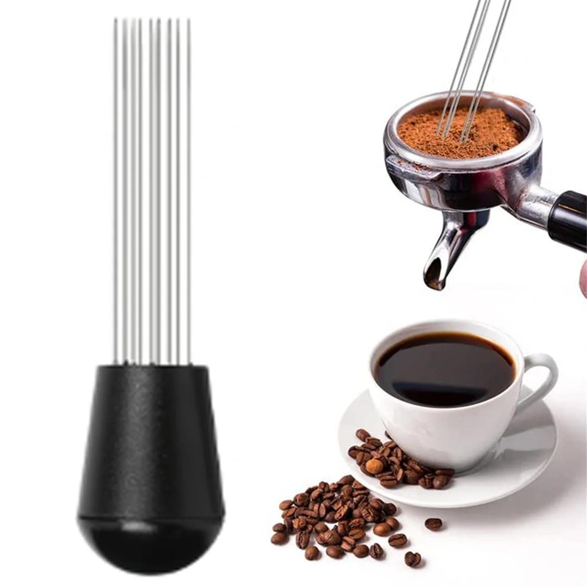 

AA25 5 PCS Espresso Accessories Coffee Espresso Tamper Set with Espresso Tamper WDT Tool Coffee Stirrer Frothing Pitche 51MM