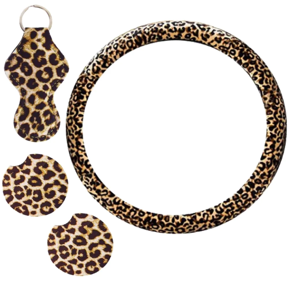 Car Steering Wheel Cover Waterproof Accessory Decor Accessories Leopard Anti-skid Decorate Parts