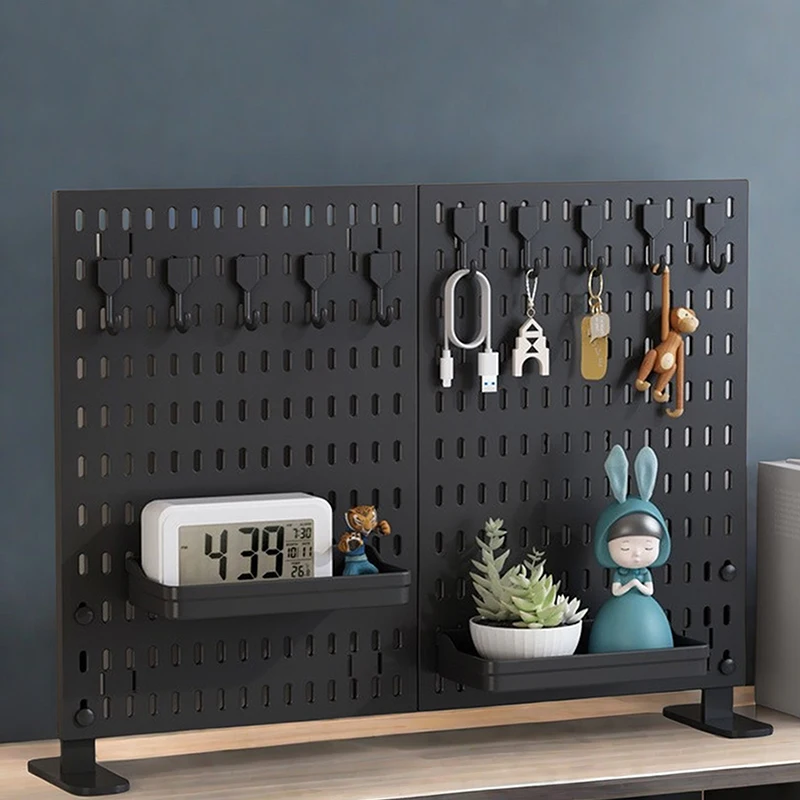 New DIY Pegboard Accessories Hanging Shelf Storage Hooks Wall Organizer No Punching Crafts Organization For Garage Kitchen Room