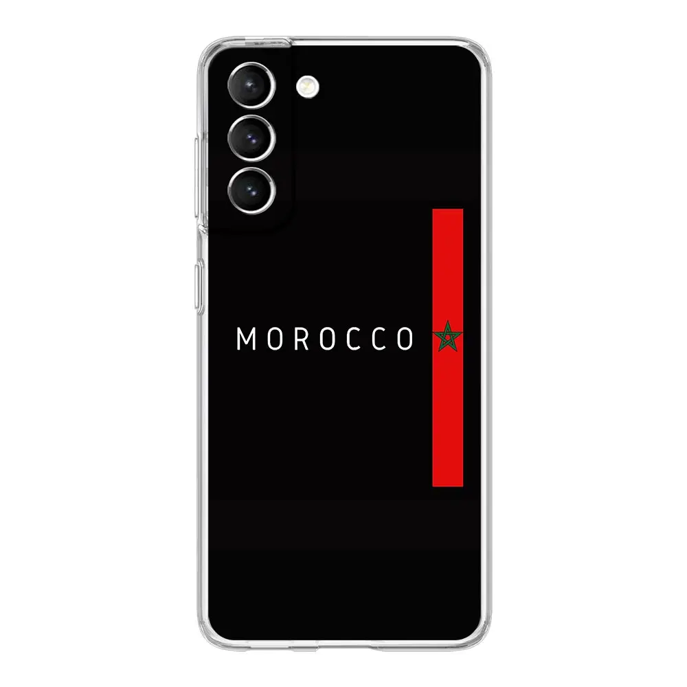 Morocco Flag Passport Phone Case For Samsung Galaxy S21 Plus S20 FE S22 Ultra 5G S10E S10 S9 S8 Note 20 10 Lite Clear Cover Soft