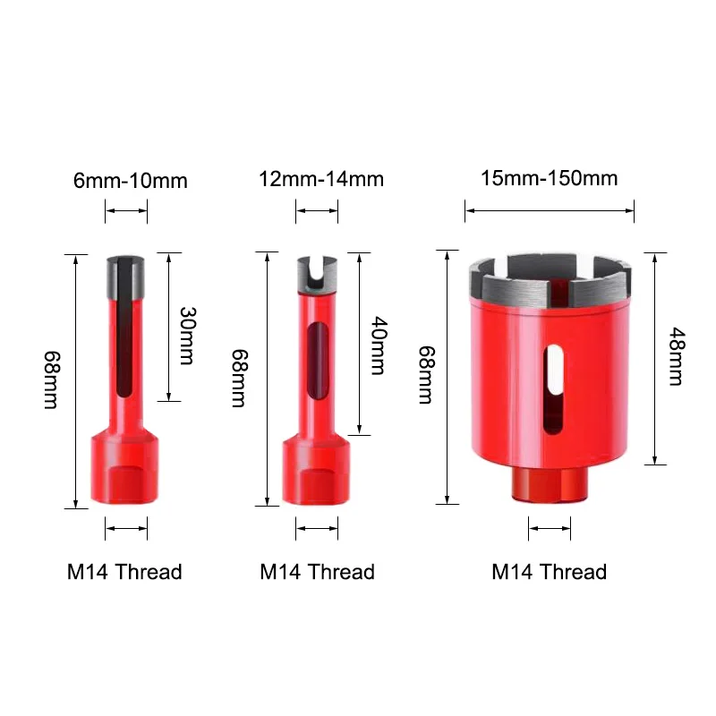 6-150mm Marble Hole Opener Kit M14 Thread Diamond Sintering Core Bit Hole Saw Granite Tile Ceramic Concrete Brick Drilling Tools