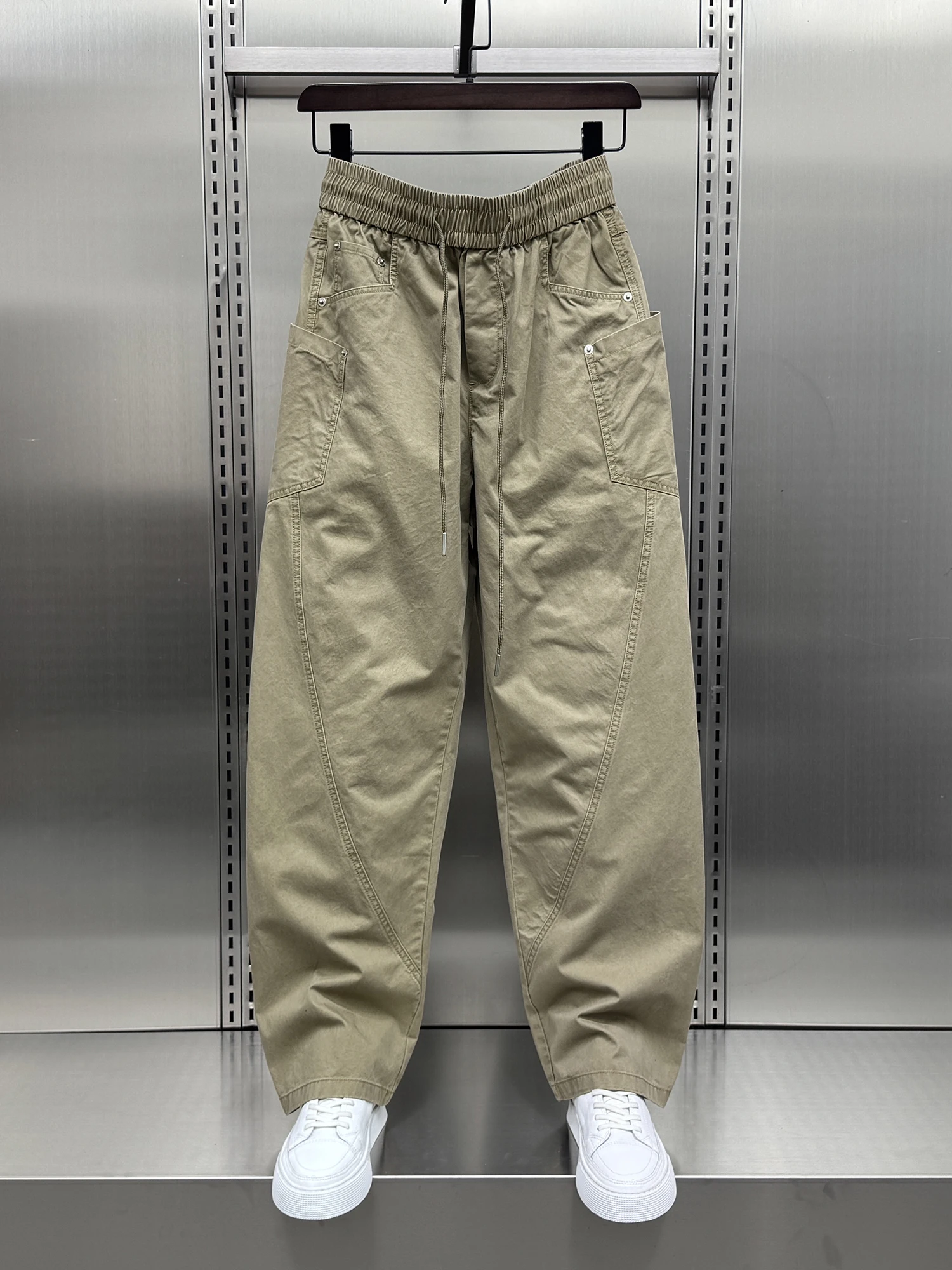 

Мужские повседневные брюки свободного кроя из чистого хлопка, прямые, для работы, весенние, модные, универсальные, разноцветные...