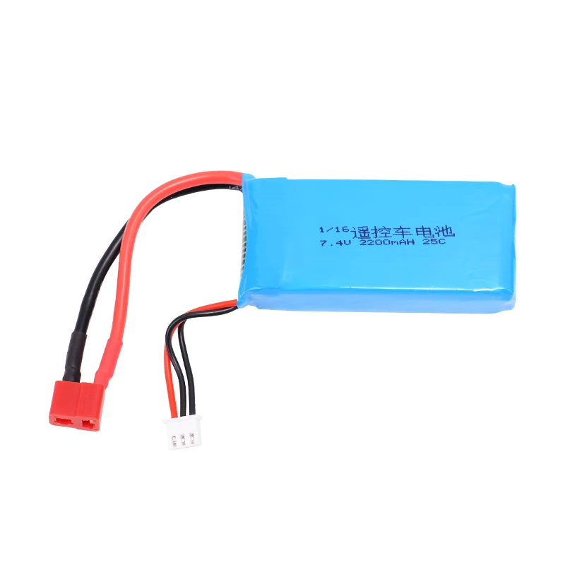 Bateria do carro de RC LiPo, T Deans Plug, Mjx 16210, 16208, 16207, 1/16, 7.4V, 2200mAh, 25C, 2S