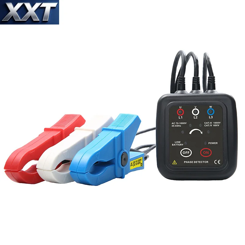 Non Contact Phase Sequence Measuring Unit Visual Audio Alarm Design No Wire Stripping For 10mm To 40mm Cable Circuit Checking