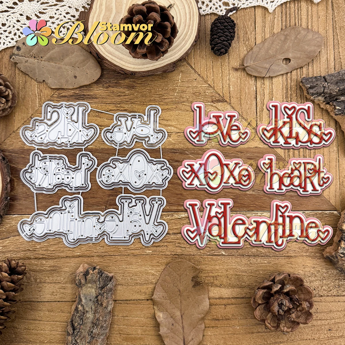 Original schöne Schichten Valentinstag Liebe Titel Worte Metall Stanzformen Scrapbooking dekorative Prägung
